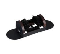 Relaxdays Gratte-Pieds avec brosses Tout Autour, paillasson extérieur, Poils Robustes, Fixation au Sol, Noir/Marron