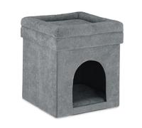 Relaxdays Niche chat Pouf en gris