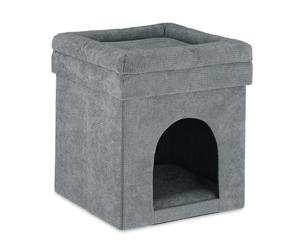 Relaxdays Niche chat Pouf en gris