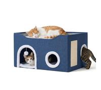Grotte/maison pour chat, cachette douillette, griffoir, balle, lit pliable