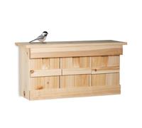 Relaxdays Nichoir à Moineau avec 3 Compartiments en Bois avec Portes HxlxP: 21, 5 x 43 x 14, 5 cm, Couleur Nature, 5 cm, 14,5 x 43 x 21