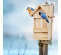 Relaxdays Nichoir À Oiseaux En Bois Maison Oiseaux À Suspendre Mésanges Rouge-Gorge Pinson Marron