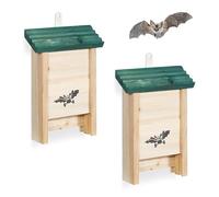 Relaxdays Lot de 2 nichoirs chauves-souris