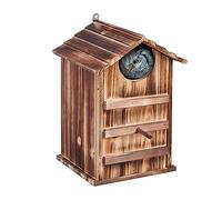 Relaxdays Nichoir d’extérieur pour Chouettes, Bois de Sapin, Porte inclinable, Trou d’envol HL 9,5 x 9,5 cm, Nature