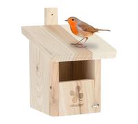 Relaxdays Nichoir d'extérieur pour Oiseaux Semi-cavernicoles, Fente d'envol HL 65x96 cm, Sapin, Jardin, terrasse, Nature