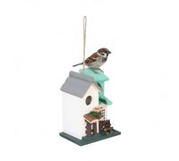 Relaxdays Nichoir déco champêtre en Bois à Suspendre, Villa pour Oiseaux, 23x18x13 cm, Multicolore