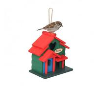 Relaxdays Nichoir déco en Bois, Style Campagne, à Suspendre, 21x20x13,5 cm, pour Jardin, Multicolore