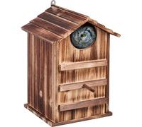 Relaxdays Nichoir d’extérieur pour Chouettes, Bois de Sapin, Porte inclinable, Trou d’envol HL 9,5 x 9,5 cm, Nature
