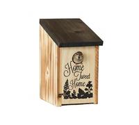Relaxdays nichoir en Bois pour mésanges et moineaux 32 mm, Finition flammée | à suspendre, avec trappe de nettoyage