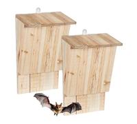 Relaxdays nichoirs à Chauves-Souris 2 pcs, résistant aux intempéries, H34 x L22,5 x P13 cm, Bois de Sapin, abri Naturel