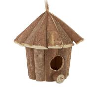 Relaxdays Nid D?Oiseau Décoratif Mini Niche À Oiseau Petite Maison D?Oiseau Paille Balcon Multicolore