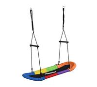 Relaxdays Nid de balançoire Ovale pour Enfants et Adultes, 150 kg, poignées, Multicolore, 165 x 123 x 45 cm