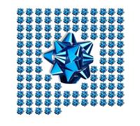 Relaxdays Noeud d’emballage cadeau ruban décoratif set de 100 noël fête anniversaire Ø 5 cm, bleu