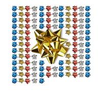 Relaxdays Noeud d’emballage cadeau ruban décoratif set de 100 noël fête anniversaire Ø 5 cm, coloré