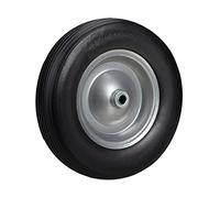 Relaxdays Noir/Gris 4.80 4.00-8 Roue de Rechange Anti-crevaison en Caoutchouc Solide avec Jante en Acier Charge 100 kg
