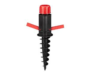 Relaxdays, noir Pied, Porte-parasol, Support à vis, Douille de sol, Diamètres 19-32 mm, Camping, Plage, rouge