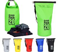 Relaxdays Sac étanche Ocean Pack 20 litres léger compact extérieur kayak ski sport voile snowboard, vert