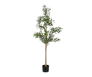 Relaxdays Olivier Artificiel, Arbre décoratif, détails réalistes, H x D : 150 x 65 cm, Vert et Marron