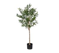 Relaxdays Olivier Artificiel, Olives, Arbre décoratif, détails réalistes, H x D : 120 x 60 cm, Vert et Marron