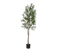 Relaxdays Olivier Artificiel, Olives, Arbre décoratif, détails réalistes, H x D : 180 x 70 cm, Vert et Marron