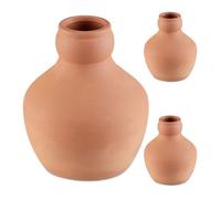 Relaxdays Ollas terre cuite, 3 pièces, 550 ml, céramique, arrosage souterrain, potager & serre, terracotta