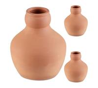 Relaxdays Ollas Terre Cuite, 3 pièces, 550 ML, céramique, arrosage Souterrain, Potager & Serre, Terracotta
