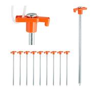 Relaxdays, Orange Sardines, set de 10, Ancrage pour les sols durs 25 cm, Piquet, Acier zingué, Stück