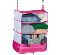 relaxdays Organisateur de bagages à suspendre 4 compartiments