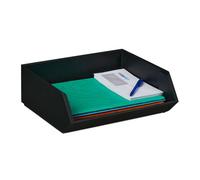 Relaxdays Organisateur de Bureau, 1 Compartiment, Bambou, empilable, Multifonction, HxLxP env. 12,5x35,x31cm, Anthracite