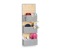 Relaxdays Organisateur gris mural bambou lot de 2