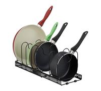 Relaxdays Organisateur pour Vos casseroles/poêles, Extensible, métal, H x L x P : 19 x 59 x 18 cm, Noir