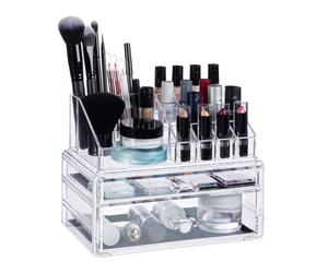 Relaxdays Organiseur à Maquillage avec 2 Tiroirs