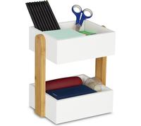 relaxdays Organiseur de bureau 2 compartiments