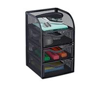 relaxdays Organiseur de bureau Mesh 3 tiroirs