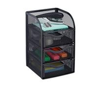 relaxdays Organiseur de bureau Mesh 3 tiroirs