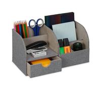 Relaxdays Organiseur de bureau aspect lin