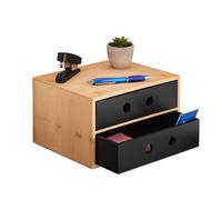 Relaxdays Organiseur de bureau avec 2 tiroirs