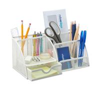 Relaxdays Organiseur de bureau blanc