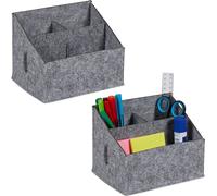 relaxdays Organiseur de bureau en feutre, lot de 2