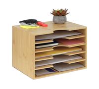 Relaxdays Organiseur de documents en bambou