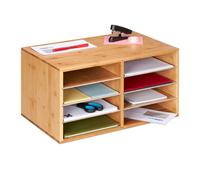 Relaxdays Organiseur de documents en bambou