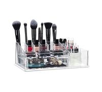 Relaxdays Organiseur de maquillage, Cosmétiques rouge à lèvres, maquillage, Support en acrylique, tiroir, transparent
