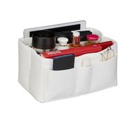 Relaxdays Organiseur de Sac à Main, Feutre, Multiples Compartiments, séparateur Amovible, Rangement, Tailles M, Blanc