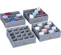 relaxdays Organiseur de sous-vêtements, lot de 4