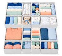 Relaxdays Organiseur de tiroir, blanc | 16 pièces, pour commode IKEA Hemnes, 3 tailles, pour table à langer