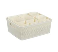Relaxdays Organiseur de tiroirs 10 pièces, Insert, boîtes de Rangement, Tailles variées, boîte Plastique, Blanc
