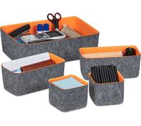 relaxdays Organiseur de tiroirs 5 pièces feutre