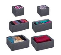 relaxdays Organiseur de tiroirs, lot de 6