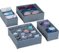 relaxdays Organiseur de tiroirs, set de 4 pièces