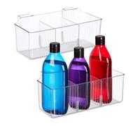 Relaxdays Organiseur Placard, lot 2, à Suspendre, Cuisine, Salle de Bain, HxLxP: 10x25,5x12,5 cm, Plastique, Transparent